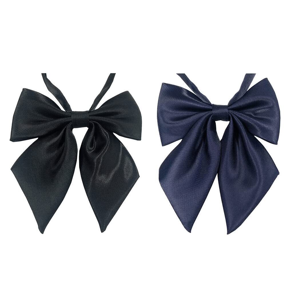 1618 Adjustable Pre-tied Bow Tie for Girls Uniform Solid Color Bowties Ties